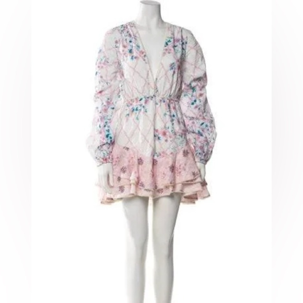 Sahar Mini Dress in White HEMANT AND NANDITA size small boho cottagecore